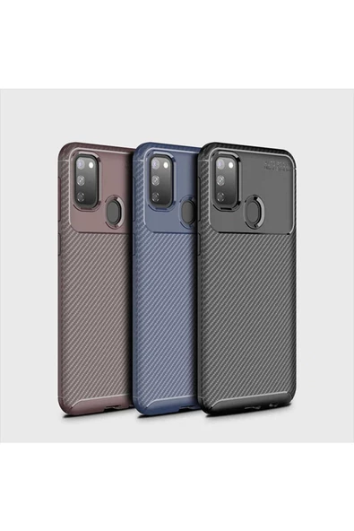 CEPCASE    Samsung Galaxy M30S Kılıf Karbon Fiber Tasarım Ultra Slim Lüx Görünüm Silikon Kapak - Resim 4