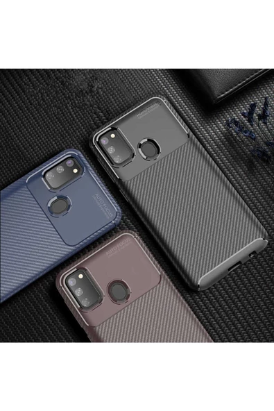 CEPCASE    Samsung Galaxy M30S Kılıf Karbon Fiber Tasarım Ultra Slim Lüx Görünüm Silikon Kapak - Resim 6