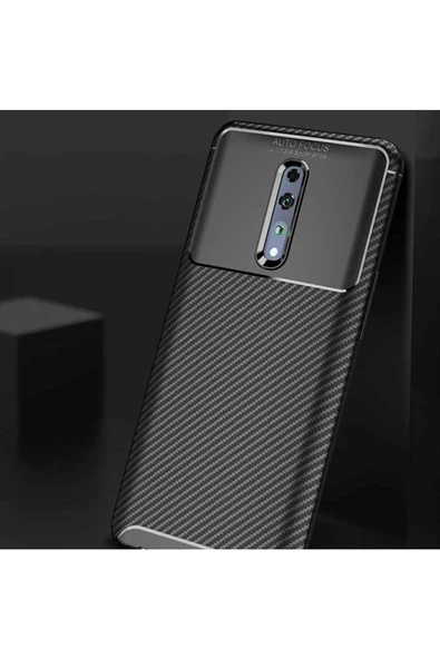 CEPCASE Oppo Reno Z Kılıf Karbon Fiber Tasarım Ultra Slim Lüx Görünüm Silikon Kapak - 5