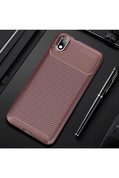 CEPCASE    Xiaomi Redmi 7A Kılıf Karbon Fiber Tasarım Ultra Slim Lüx Görünüm Silikon Kapak ürün görseli