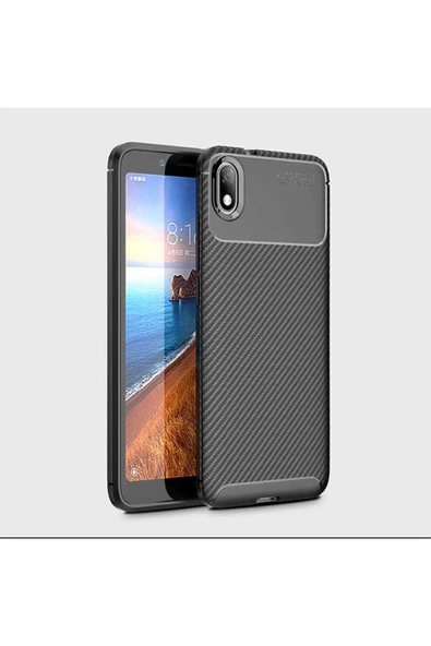 CEPCASE    Xiaomi Redmi 7A Kılıf Karbon Fiber Tasarım Ultra Slim Lüx Görünüm Silikon Kapak - Resim 2