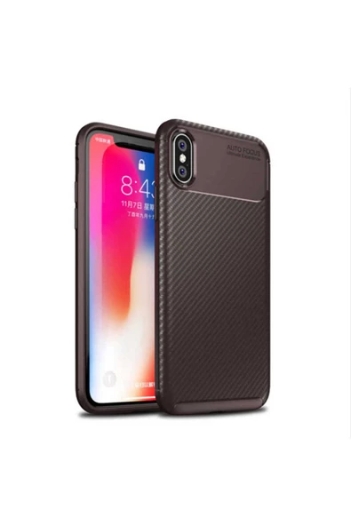 CEPCASE    Apple iPhone X Kılıf Karbon Fiber Tasarım Ultra Slim Lüx Görünüm Silikon Kapak - Resim 2