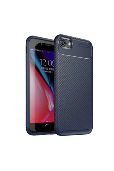 CEPCASE    Apple iPhone 8 Kılıf Karbon Fiber Tasarım Ultra Slim Lüx Görünüm Silikon Kapak - Resim 3