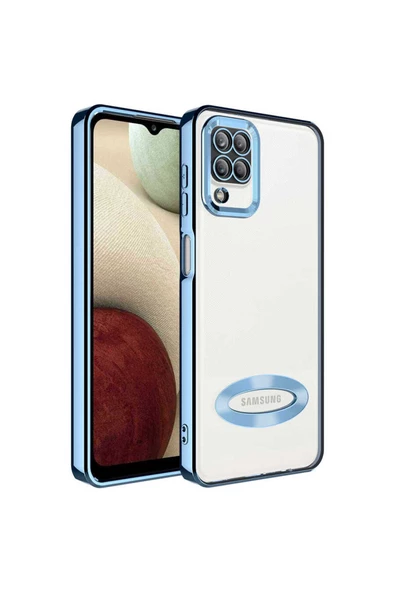 CEPCASE    Samsung Galaxy M12 Uyumlu Kılıf Kamera Korumalı Logo Gösteren New fashion Tam Kalıp Kapak