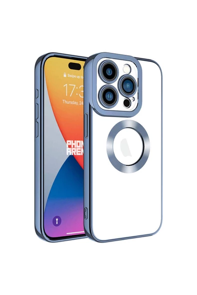 CEPCASE    iPhone 15 Pro Uyumlu Kılıf Kamera Korumalı Logo Gösteren New fashion Tam Kalıp Kapak