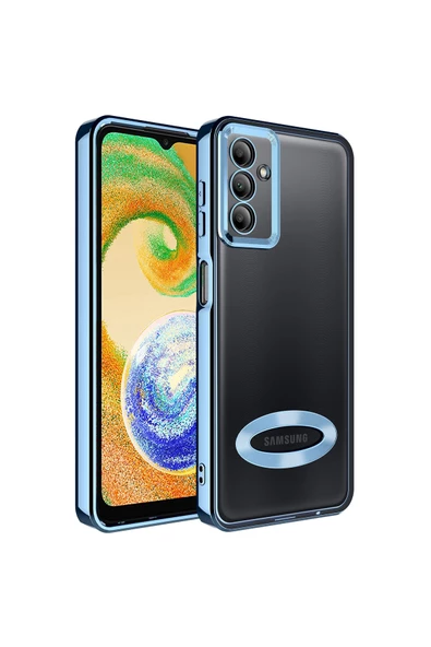 CEPCASE    Galaxy A04S Uyumlu Kılıf Kamera Korumalı Logo Gösteren New fashion Tam Kalıp Kapak