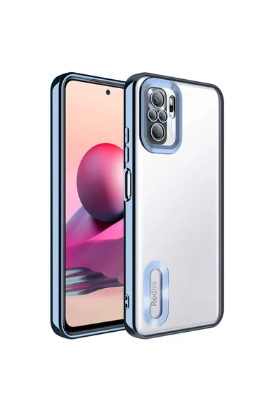 CEPCASE    Xiaomi Redmi Note 10S Uyumlu Kamera Korumalı Logo Gösteren New fashion Tam Kalıp Kapak