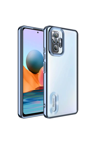 CEPCASE    Xiaomi Redmi Note 10 Pro Uyumlu Kılıf Kamera Korumalı Logo Gösteren New fashion Tam Kalıp Kapak