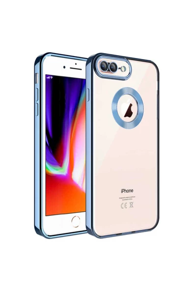 CEPCASE    iPhone 8 Plus Uyumlu Kılıf Kamera Korumalı Logo Gösteren New fashion Tam Kalıp Kapak