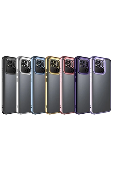 CEPCASE    Xiaomi Redmi 10C Kılıf Kamera Korumalı Logo Gösteren New fashion Tam Kalıp Kapak - Resim 3