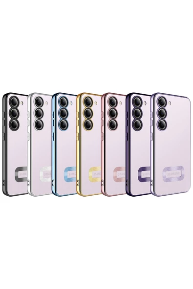 CEPCASE    Samsung Galaxy S23 Kılıf Kamera Korumalı Logo Gösteren New fashion Tam Kalıp Kapak - Resim 3