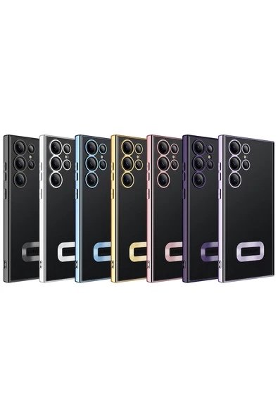 CEPCASE    Samsung Galaxy S23 Ultra Kılıf Kamera Korumalı Logo Gösteren New fashion Tam Kalıp Kapak - Resim 3