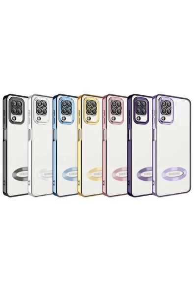 CEPCASE    Samsung Galaxy M12 Kılıf Kamera Korumalı Logo Gösteren New fashion Tam Kalıp Kapak - Resim 3