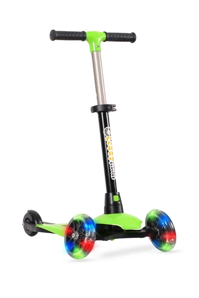 Leddy Scooter Leddy Yeşil Led Işıklı 3 Tekerlekli Scooter Max 50 Kg - 4