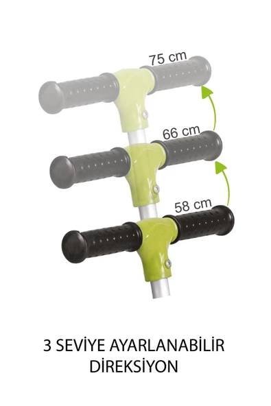 Çekirdek Zeka Boony Yeşil Çocuk Scooter- Bisiklet 1 Ürün 3 Özellik 50 Kg Taşıma Kapasiteli - Resim 5