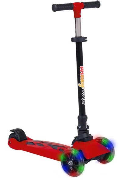 Scooter Winky Led Işıklı 3 Tekerli Katlanabilir 5-9 Yaş Arası Max 90 Kg Taşıma Kapasitesi 3 Kademeli Scooter