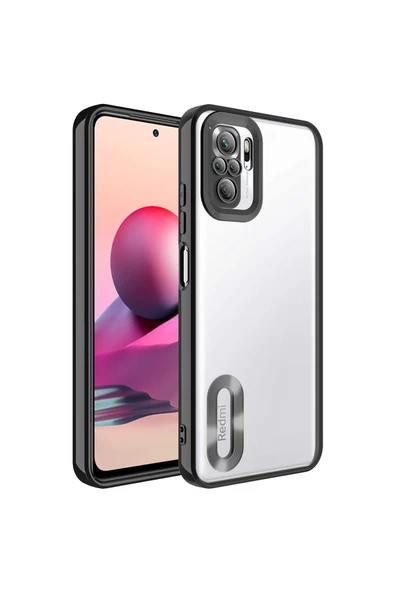 CEPCASE    Xiaomi Redmi Note 10S Kılıf Kamera Korumalı Logo Gösteren New fashion Tam Kalıp Kapak