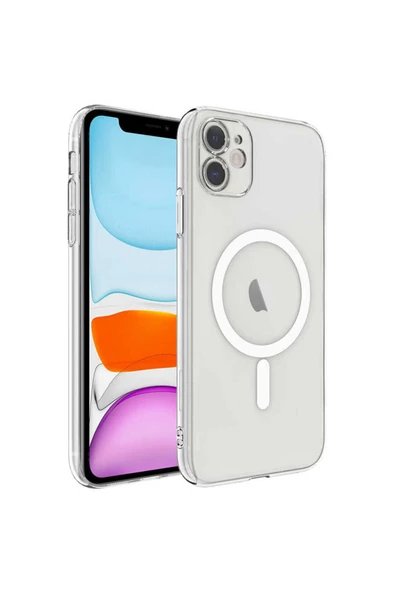 CEPCASE    Apple iPhone 11 Kılıf Magsafe Slim Stylish Transparent İnce Sert PC Kapak