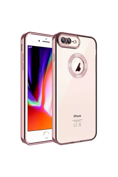 CEPCASE    Apple iPhone 8 Plus Kılıf Kamera Korumalı Logo Gösteren New fashion Tam Kalıp Kapak