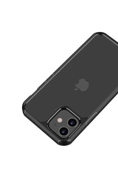 CEPCASE    Apple iPhone 12 Mini Kılıf Transparent Şeffaf Arka Yüzey Kamera Korumalı Airbag Kenarlı Kapak - Resim 3