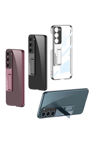 CEPCASE    Samsung Galaxy S23 Kılıf Transparent Tasarım Ultra Slim Kamera Korumalı Standlı Kalıp Kapak - Resim 3