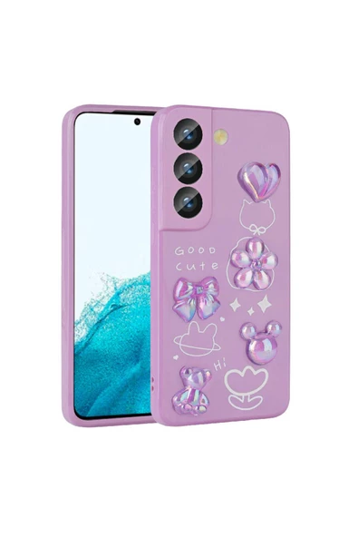 CEPCASE    Samsung Galaxy S22 Kılıf Fun Funny Parlak Kabartma Figürlü Silikon Kapak - Resim 2
