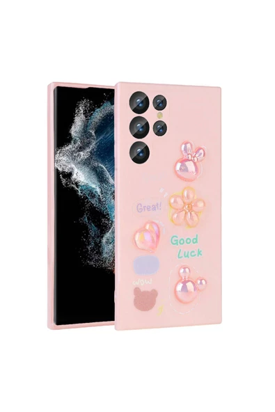 CEPCASE    Samsung Galaxy S22 Ultra Kılıf Fun Funny Parlak Kabartma Figürlü Silikon Kapak - Resim 2