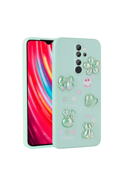 CEPCASE    Xiaomi Redmi Note 8 Pro Kılıf Fun Funny Parlak Kabartma Figürlü Silikon Kapak