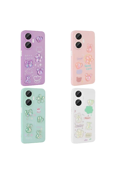 CEPCASE    Realme C55 Kılıf Fun Funny Parlak Kabartma Figürlü Silikon Kapak - Resim 3