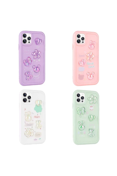 CEPCASE    Apple iPhone 12 Pro Kılıf Fun Funny Parlak Kabartma Figürlü Silikon Kapak - 3