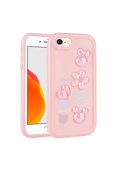 CEPCASE    Apple iPhone 8 Kılıf Fun Funny Parlak Kabartma Figürlü Silikon Kapak