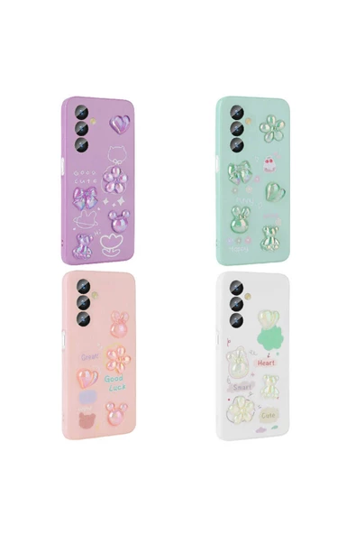 CEPCASE    Samsung Galaxy A24 Kılıf Fun Funny Parlak Kabartma Figürlü Silikon Kapak - Resim 3