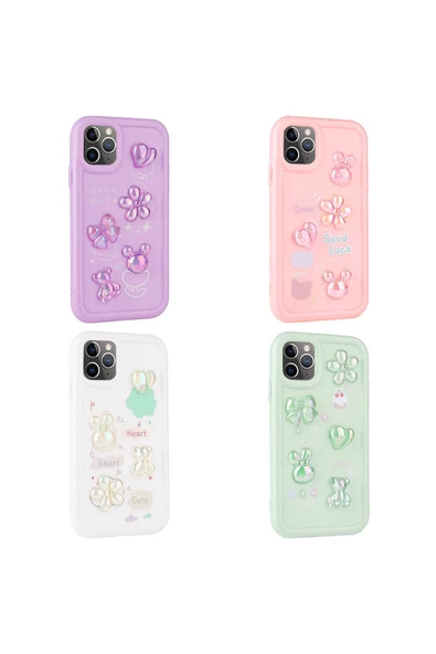 CEPCASE    Apple iPhone 11 Pro Max Kılıf Fun Funny Parlak Kabartma Figürlü Silikon Kapak - Resim 3