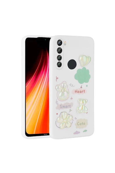 CEPCASE    Xiaomi Redmi Note 8 Kılıf Fun Funny Parlak Kabartma Figürlü Silikon Kapak