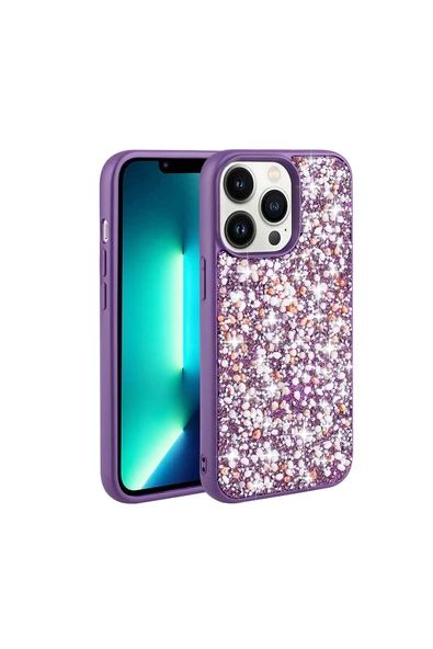 CEPCASE    Apple iPhone 13 Pro Max Kılıf Diamond Taşlı Parlak Tasarım Kamera Çıkıntılı Lüx Kapak ürün görseli