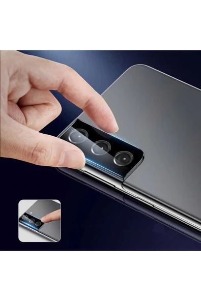 CEPCASE    Samsung Galaxy S21 Kamera Lens Koruyucu Net Görüntü Tak Yapıştır Tam Kapatan Kamera Cam - Resim 6