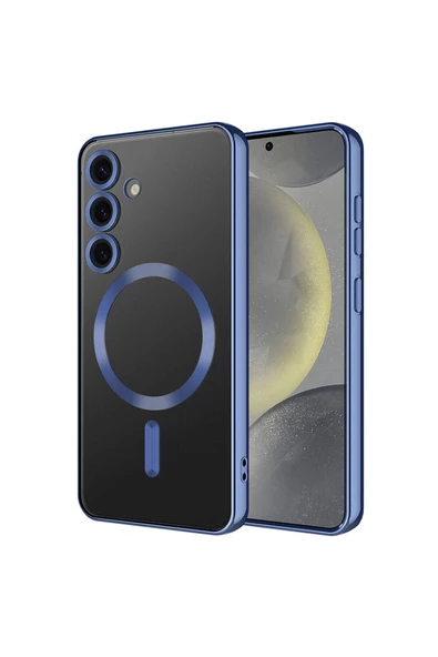 CEPCASE    Samsung Galaxy S24 Kılıf Magsafe Wireless Şarj Özellikli Kamera Korumalı Renkli Kenar Kapak - Resim 6