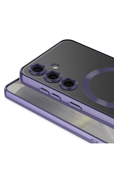 CEPCASE    Samsung Galaxy S24 Kılıf Magsafe Wireless Şarj Özellikli Kamera Korumalı Renkli Kenar Kapak - Resim 3