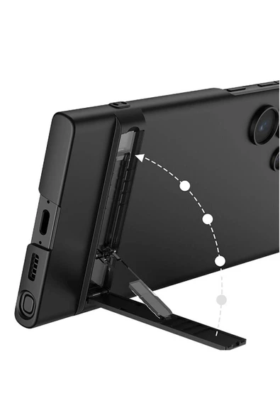 CEPCASE    Galaxy S24 Ultra Kılıf Kamera Korumalı Matte Görünüm Ultra İnce Standlı Exculusive Kapak - Resim 5