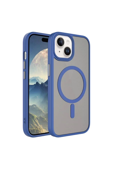 CEPCASE    Apple iPhone 15 Plus Kılıf Wireless Şarj Özellikli Mat Arka Yüzey Mıknatıslı Magsafe Kapak