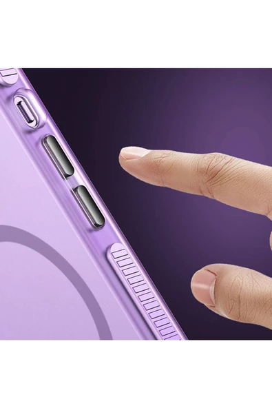 CEPCASE    Apple iPhone 15 Pro Kılıf Magsafe Wireless Şarj Özellikli Lens Koruyuculu Airbagli Koruma Kapak - Resim 6