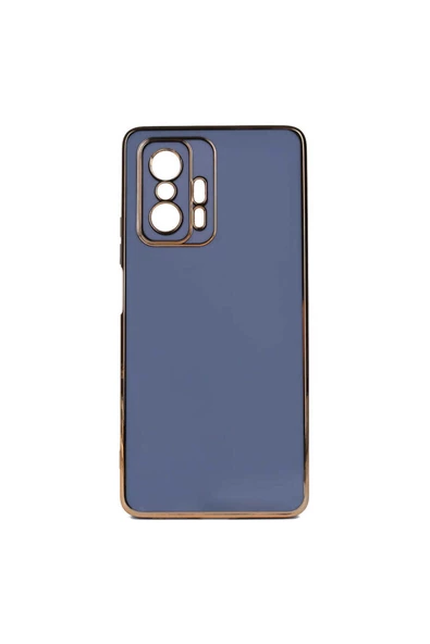 CEPCASE    Xiaomi Mi 11T 5G Kılıf Kenarları Parlak Gold Tasarım Pastel Renk Tasarımlı Kapak