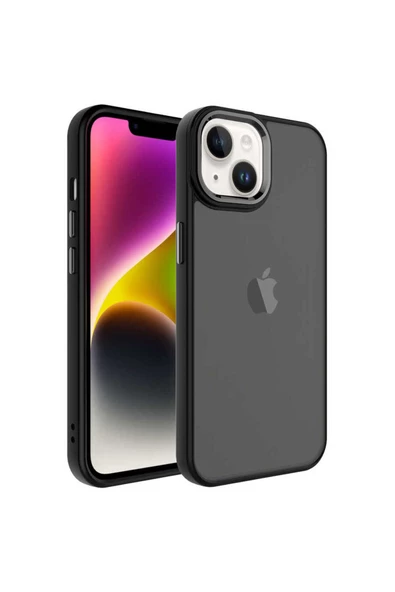 CEPCASE    Apple iPhone 14 Plus Kılıf Buzlu Arka Yüzey Pastel Renk Krom Kamera Ve Tuş Korumalı Kapak ürün görseli 1