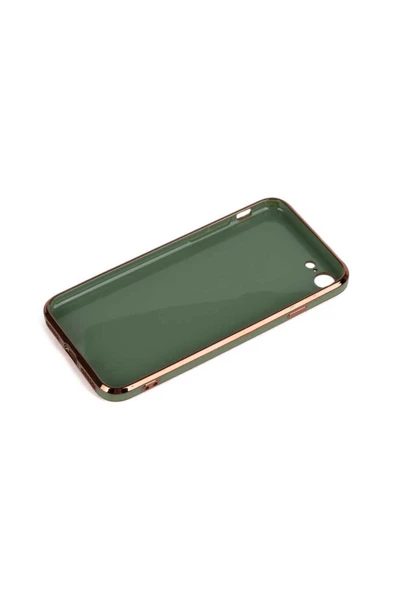 CEPCASE    Apple iPhone 8 Kılıf Kenarları Parlak Gold Tasarım Pastel Renk Tasarımlı Kapak - Resim 6