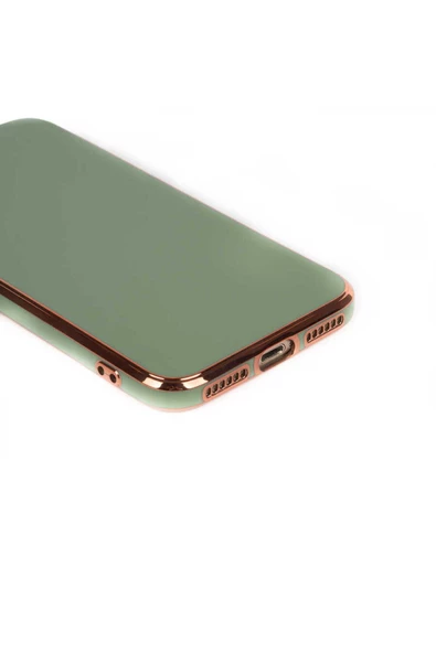 CEPCASE    Apple iPhone 8 Kılıf Kenarları Parlak Gold Tasarım Pastel Renk Tasarımlı Kapak - Resim 5