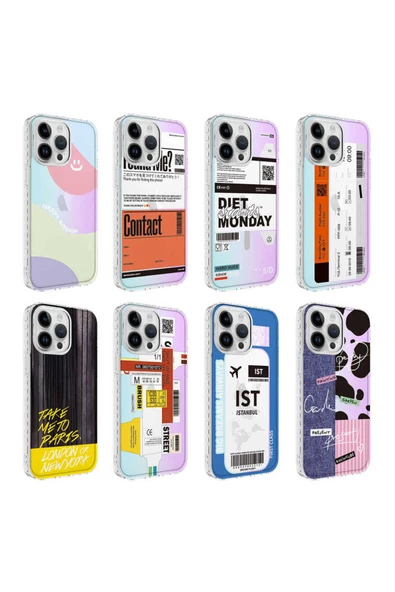 CEPCASE    Apple iPhone 12 Pro Kılıf Kenar Korumalı Desenli Colorful Graphic Design Silikon Kapak - 3