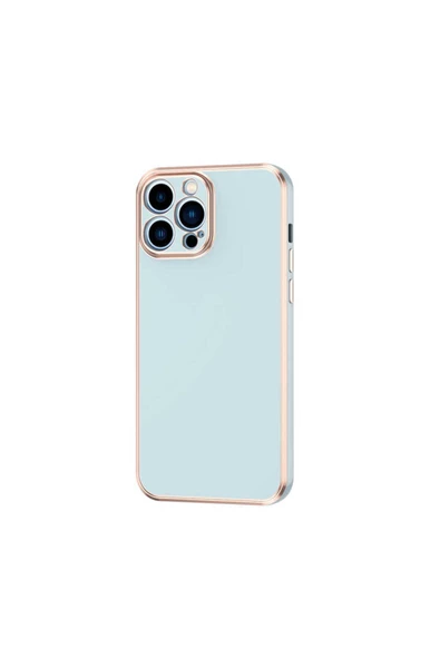 CEPCASE    Apple iPhone 12 Pro Max Kılıf Kenarları Parlak Gold Tasarım Pastel Renk Tasarımlı Kapak