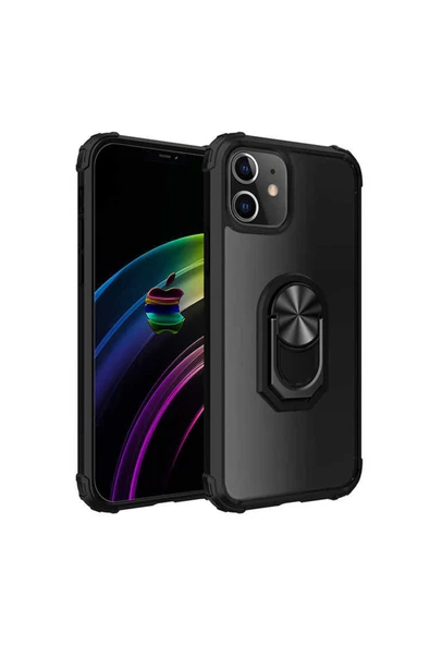 CEPCASE    Apple iPhone 12 Mini Kılıf Arka Şeffaf Köşe Ve Yüzük Renkli Darbeye Dayanıklı Sert Pc Kapak ürün görseli