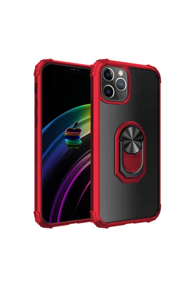 CEPCASE    Apple iPhone 12 Pro Max Kılıf Arka Şeffaf Köşe Ve Yüzük Renkli Darbeye Dayanıklı Sert Pc Kapak ürün görseli