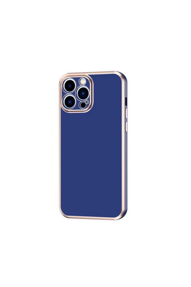 CEPCASE    Apple iPhone 12 Pro Kılıf Kenarları Parlak Gold Tasarım Pastel Renk Tasarımlı Kapak ürün görseli 1